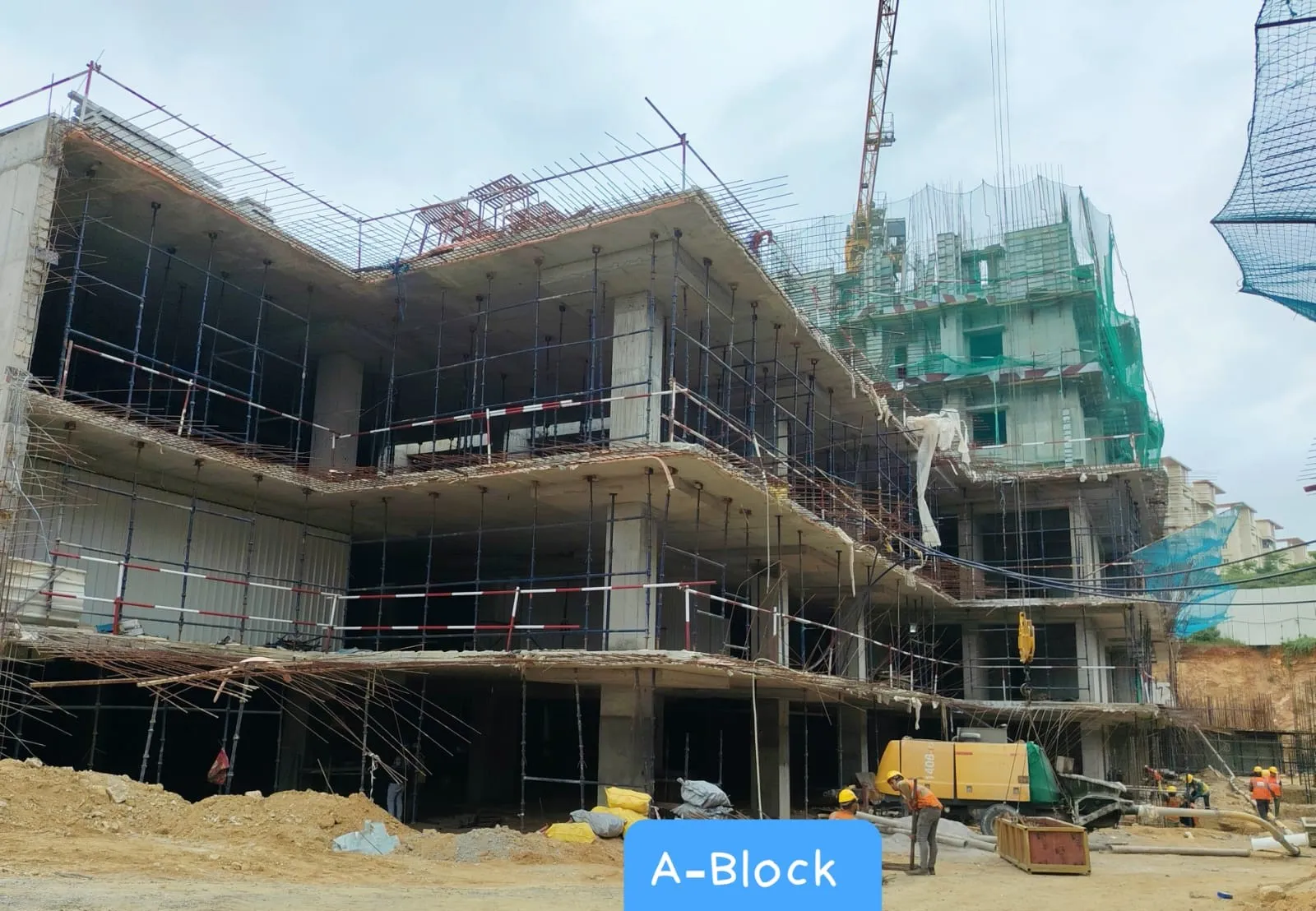 (JUL 2025) BLOCK A:  1ST FLOOR ROOF SLAB WORK IS IN PROGRESS